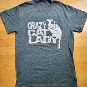 Crazy Cat Lady Women Subscription Box Tee Shirt Tshirt Gray Sm NEW Top Graphic